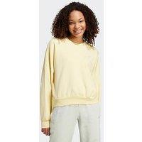 Adidas Sportswear Womens Small Logo Feel Cosy Crew Sweat - Yellow/White