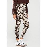 Adidas Sportswear Womens Animal 3 Stripe Legging - Brown