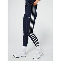 Adidas Sportswear Womens 3 Stripe High Waisted Legging - Navy/White