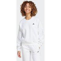 Adidas Sportswear Womens Small Logo Feel Cozy Crew Sweat - White/Black