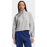 Adidas Originals Womens Essentials Half Zip Fleece - Medium Grey Heather