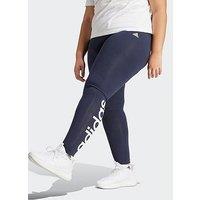 Adidas Sportswear Womens Plus Size Linear Leggings - Navy/White