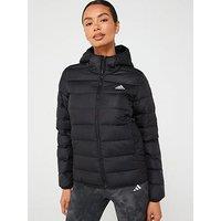 Adidas Sportswear Womens Essentials Light Down Hooded Jacket - Black