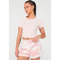 Adidas Sportswear Womens 3 Stripe Baby Tee - Pink