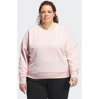 Adidas Sportswear Womens Small Logo Feel Cozy Crew Sweat - Plus Size - Pink