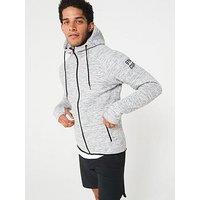 Gym + Coffee Mens Training Fleck Hoodie - Grey