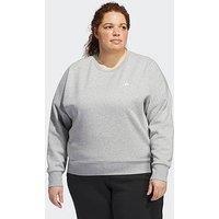 Adidas Sportswear Womens Small Logo Feel Cozy Crew Sweat - Plus Size - Grey