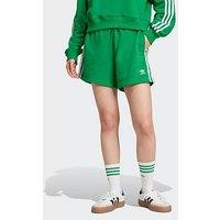 Adidas Originals Womens 3 Stripe French Terry Short - Green/White