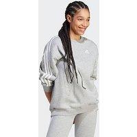 Adidas Sportswear Women'S 3 Stripe Oversized Sweat - Grey/White