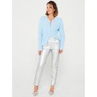 V By Very X Carol Byrne Faux Leather Slim Cigarette Trousers - Silver