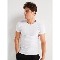 Emporio Armani Bodywear Neck Tab Log Stretch Piquet T-Shirt - White