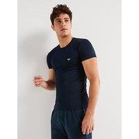 Emporio Armani Bodywear Left Chest Eagle Logo T-Shirt - Navy