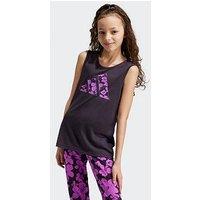 Adidas Junior Girls Train Essentials Printed Tank - Purple
