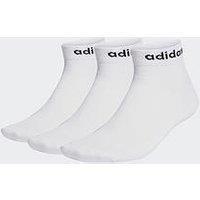 Adidas Sportswear Unisex Linear Ankle Socks - 3 Pack - White/Black