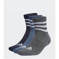 Adidas Sportswear Unisex 3 Stripe Cushioned Sportswear Mid Socks - 3 Pack - Navy