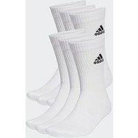 Adidas Sportswear Unisex Cushioned Sportswear Crew Socks - 6 Pack - White/Black