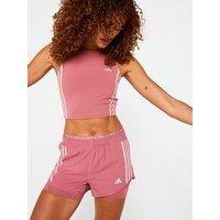 Adidas Womens Running Own The Run 3 Stripe 2In1 Shorts - Pink