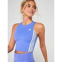 Adidas Women'S Running Own The Run 3 Stripe Tank - Blue