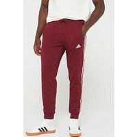 Adidas Sportswear Mens 3 Stripe Fleece Tricot Pant - Red