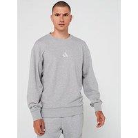 Adidas Sportswear Mens All Season French Terry Crew Sweatshirt - Grey