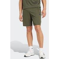 Adidas Mens Train Essentials Pique 3 Stripe Shorts - Khaki