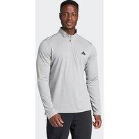 Adidas Mens Train Essentials 1/4 Zip Top - Grey