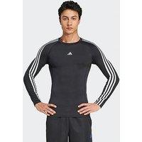 Adidas Mens Training Mens Tech Fit Long Sleeve Top - Black/White