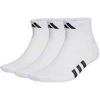 Adidas Unisex Adult Training Light Mid 3Pk Socks - White