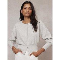 Mint Velvet Grey Cotton Blend Cardigan
