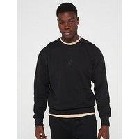 Adidas Sportswear Mens All Season French Terry Crew Sweatshirt - Black