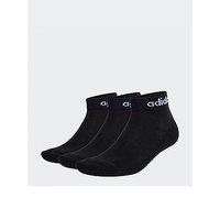 Adidas Sportswear Unisex Linear Ankle Socks - 3 Pack - Black/White