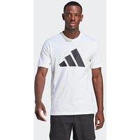 Adidas Mens Train Essentials Logo T-Shirt - White/Black