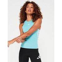 Adidas Womens Train Essentials 3 Stripe Tank - Green