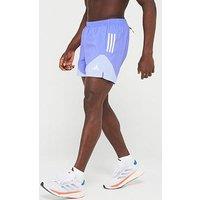 Adidas Mens Running Own The Run 5Inch Colourblock Shorts - Blue