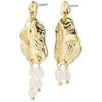 Pilgrim Bloom Earrings White/Gold-Plated