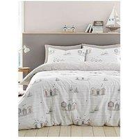 Fusion Beach Huts Duvet Cover Set - Natural