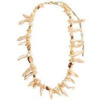 Pilgrim Light Seashell Necklace Brown/Gold-Plated