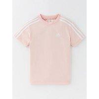 Adidas Sportswear Younger Girls Essentials 3 Stripe T-Shirt - Pink