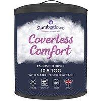 Slumberdown Coverless Duvet Embossed Herringbone Navy, 10.5 Tog, Single