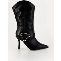 Raid Wide Fit Accra Buckle Heel Boot - Black