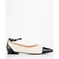 Raid Oliny Pointed Toe Flat Shoe - Off White/Black