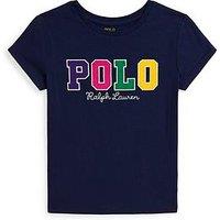 Polo Ralph Lauren Girls Polo Short Sleeve T-Shirt - Navy