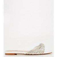 Raid Be Mine Vibez Embellished Flat Sandal - Ivory Satin