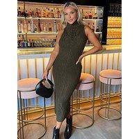 Ax Paris Sleeveless Cable Knit Midi Dress - Green