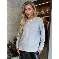 Ax Paris Seam Detail Jumper - Grey