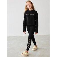 Ted Baker Girls Logo Back Print Pj Set - Black