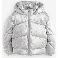 Ted Baker Older Girls Short Padded Coat - Silver