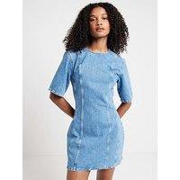 River Island Seam Detail Dress - Medium Denim Blue