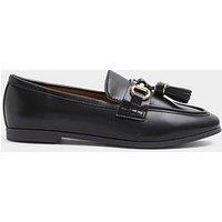 River Island Wife Fit Tassle Snaffle Loafer - Black