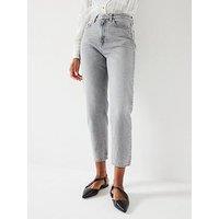 V By Very High Waist Mom Jeans - Grey